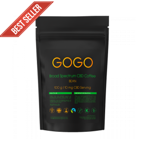 Packet of Best Selling CBD coffee beans from Gogo Green Organics