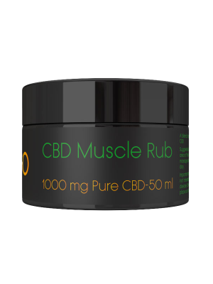 Container of CBD muscle rub and topicals from Gogo Green Organics